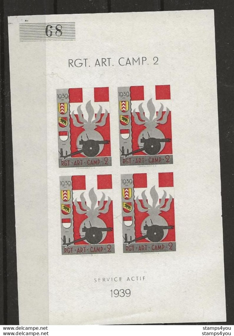 403 - 69 - Bloc Non-denbtelé Neuf "Rgt. Art. Camp." 1939 - Vignettes