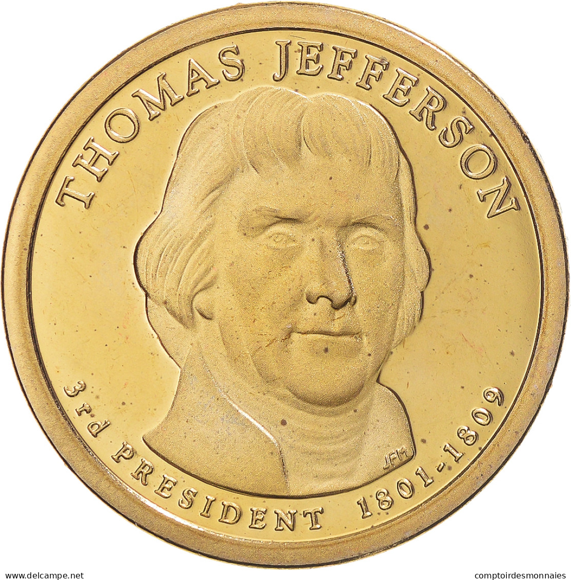 Monnaie, États-Unis, Thomas Jefferson, Dollar, 2007, U.S. Mint, San Francisco - 2007-…: Presidents