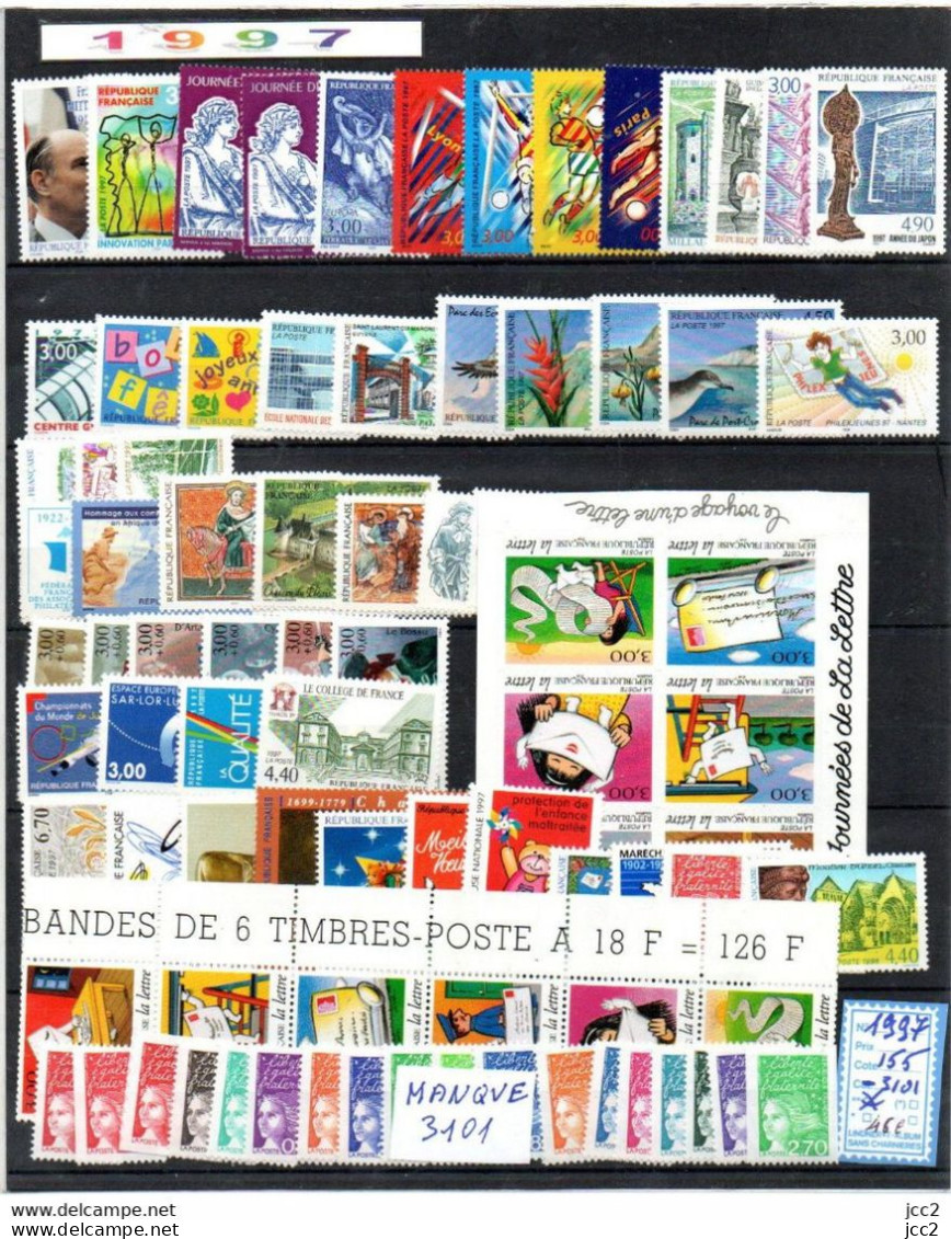 1997- ANNÉE COMPLÈTE LUXE** (Manque  3101) - 1990-1999