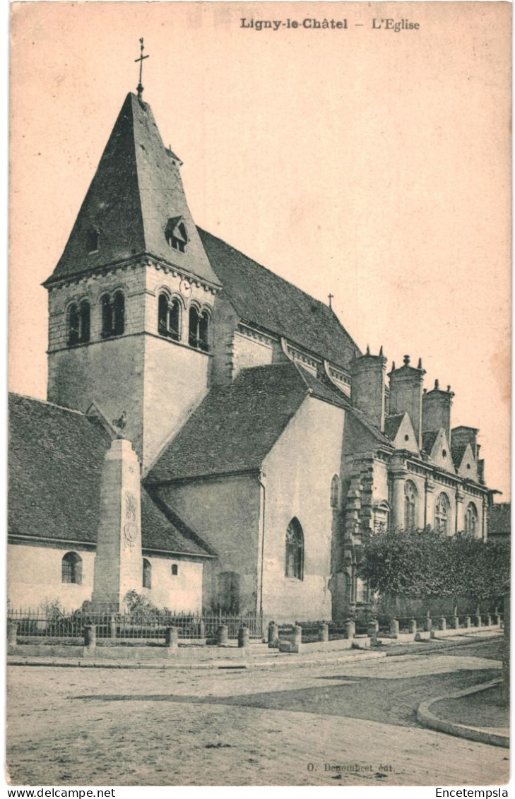 CPA Carte Postale France Ligny-le-Châtel L'église 1927 VM71671 - Ligny Le Chatel