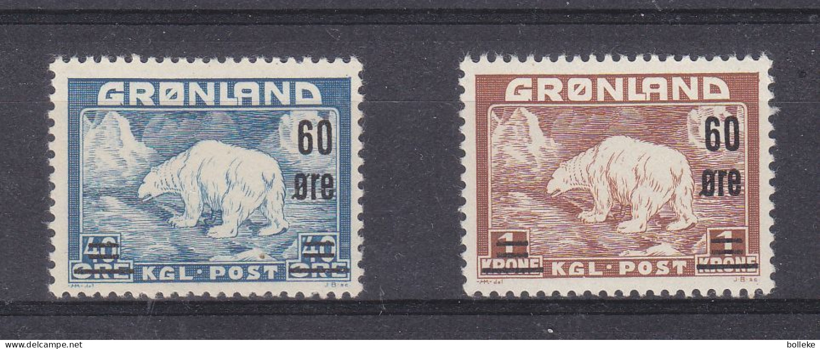 Ours - Groenland - Yvert 28 /9 ** - Valeur 115 Euros - - Neufs