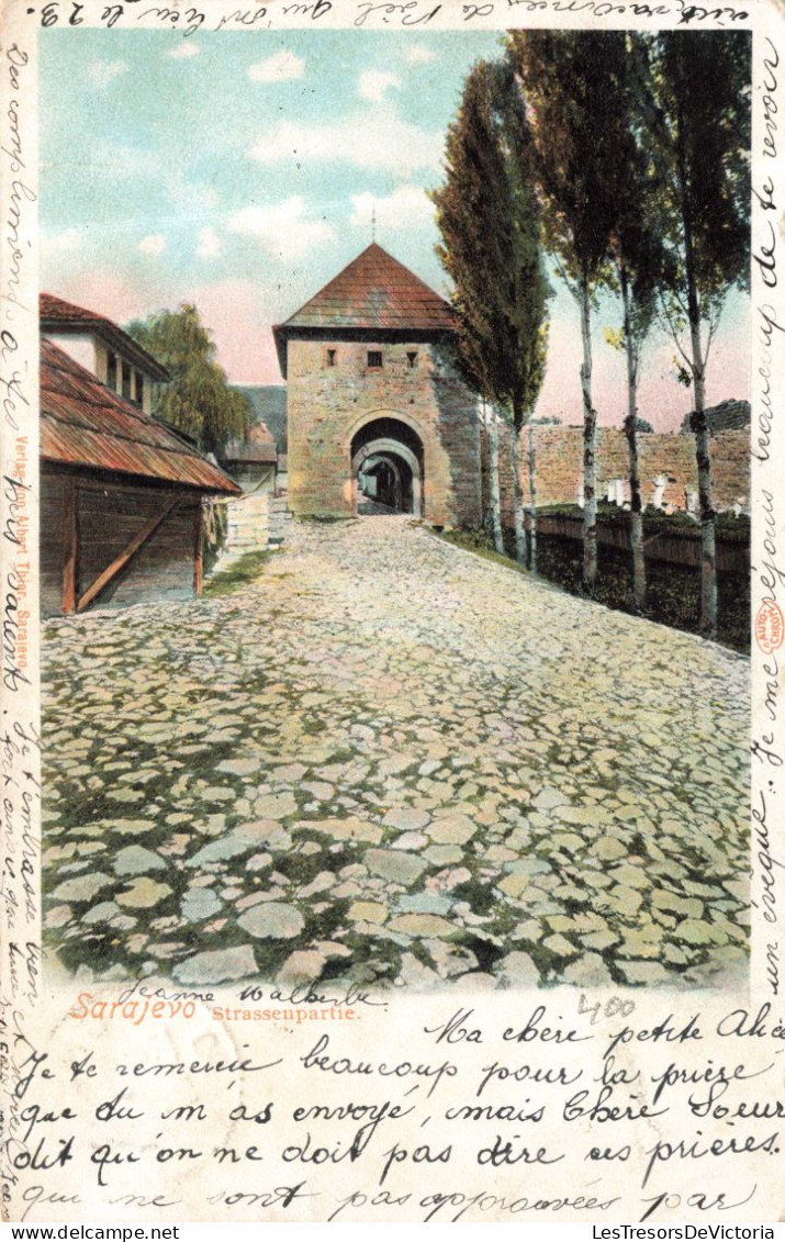 BOSNIE-HERZÉGOVINE - Sarajevo - Strassenpartie - Colorisé - Carte Postale Ancienne - Bosnië En Herzegovina