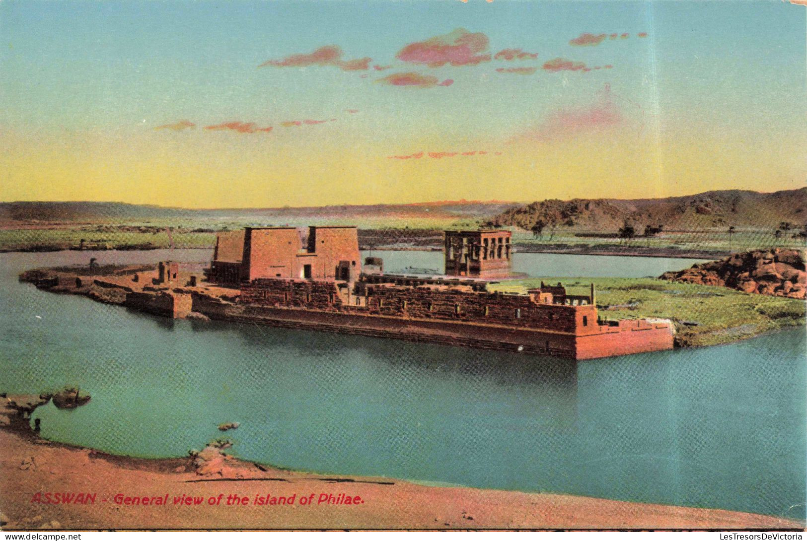 EGYPTE - Assouan - Vue Générale De L'île De Philae - Colorisé - Carte Postale Ancienne - Assuan