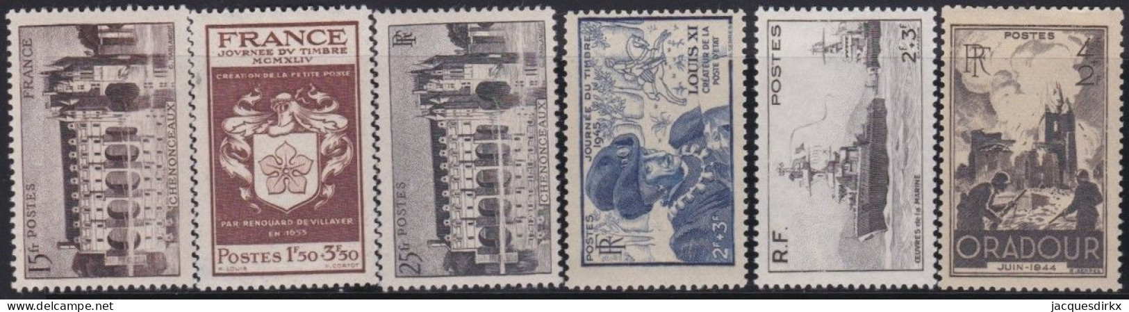 France  .  Y&T   .     6 Timbres   .   **    .    Neuf Avec Gomme Et SANS Charnière - Neufs