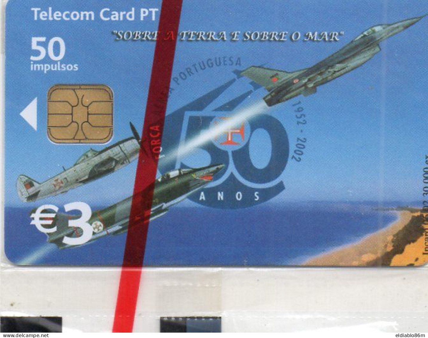 PORTUGAL - CHIP CARD - 50° ANIVERSARIO FORCA AEREA - ARMY - AIR FORCE - MINT IN BLISTER - Portugal