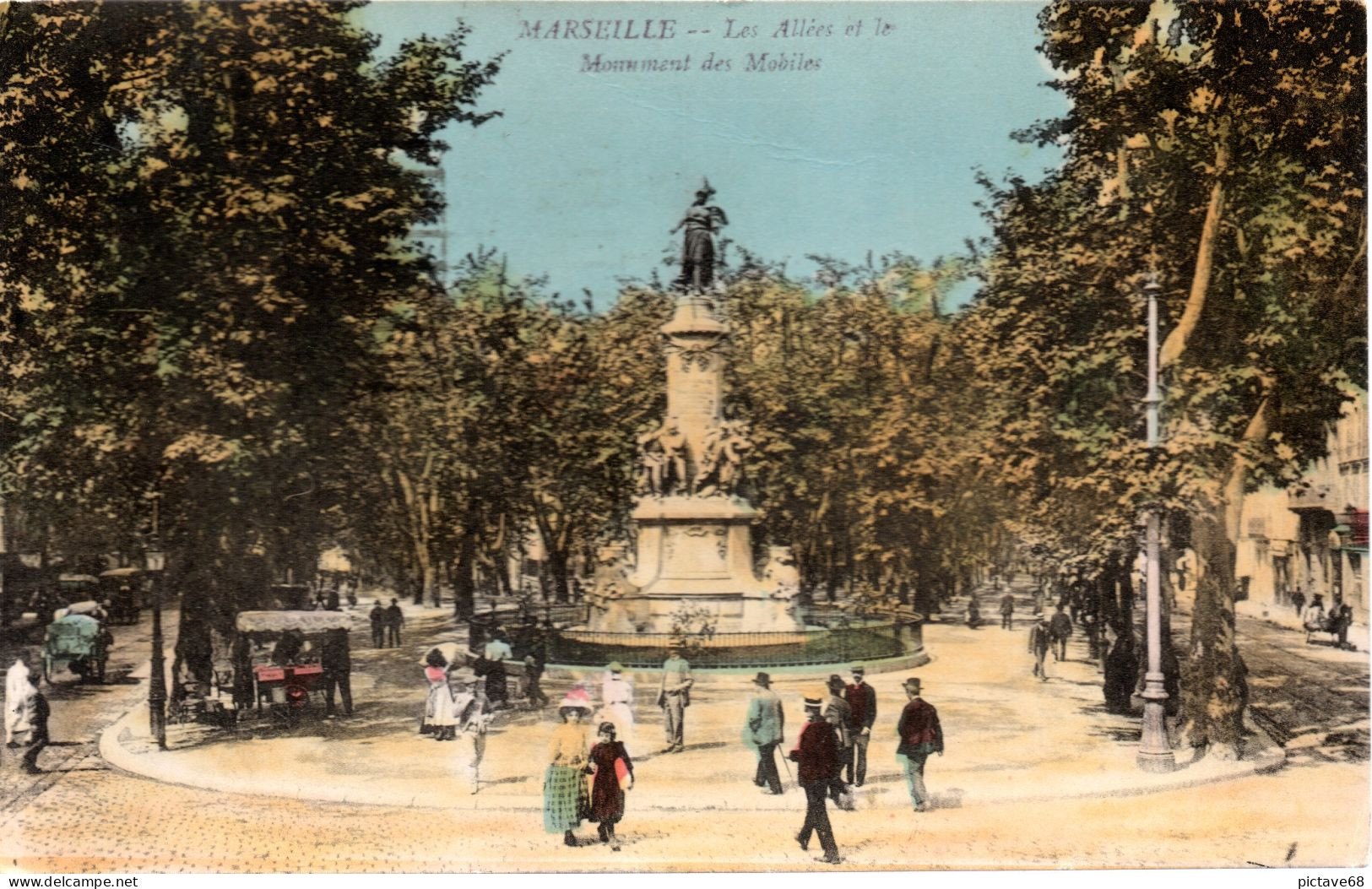 CPA 13- MARSEILLE-LES ALLEES ET LE MONUMENT DES MOBILES - Parks