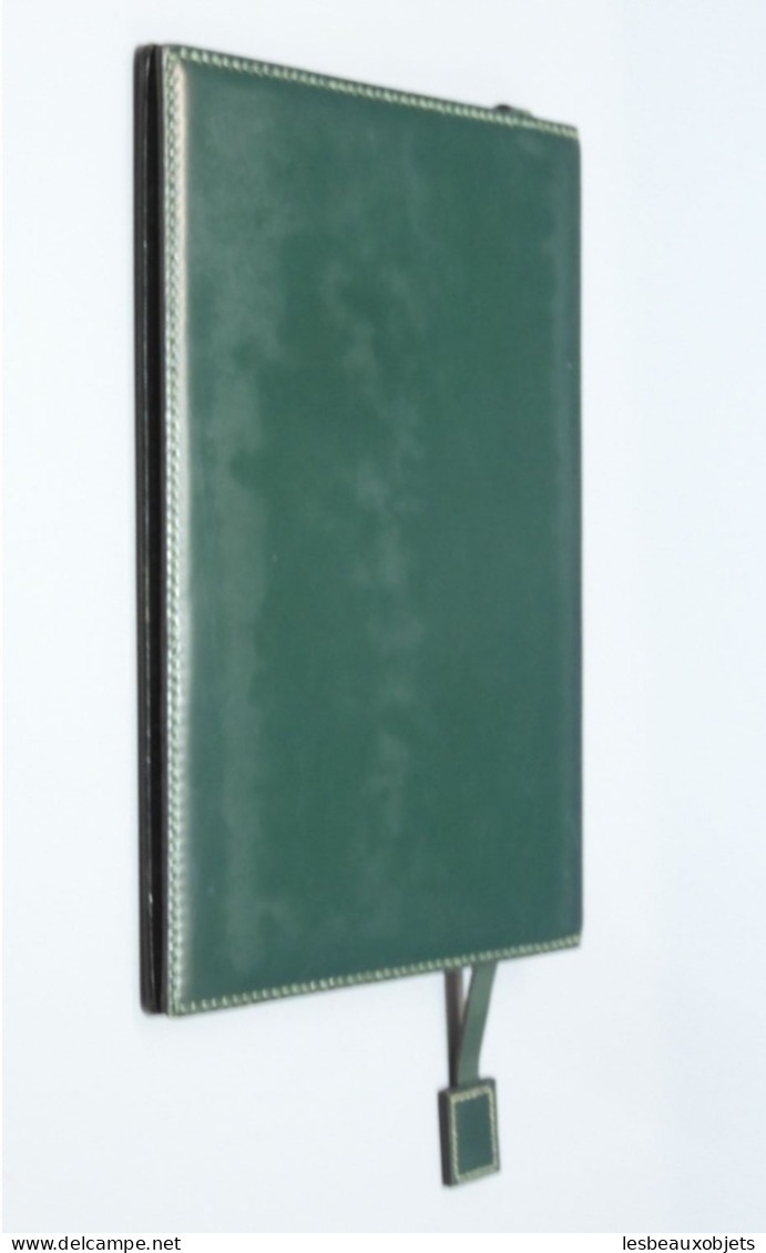 -PORTE REPERTOIRE CUIR VERT & CARNET TELEPHONE HERMES PARIS Déco BUREAU   E - Leather Goods 