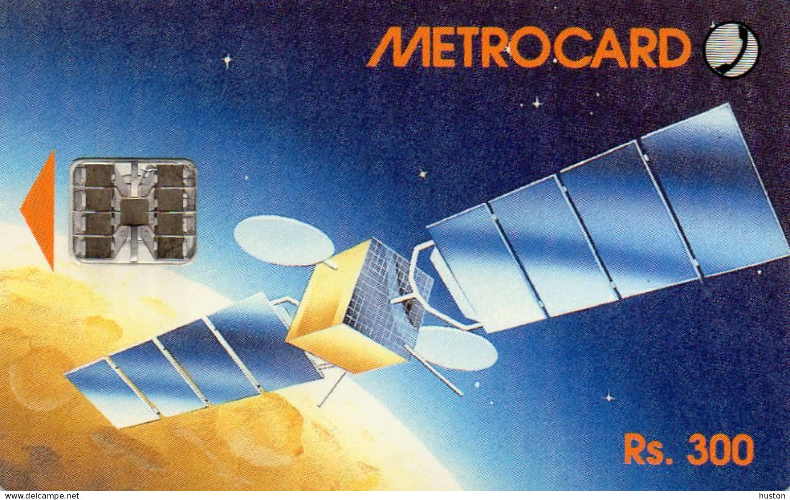 METROCARD - MET049 300 Satellite - Red No Batchnumber USED - Sri Lanka (Ceylon)