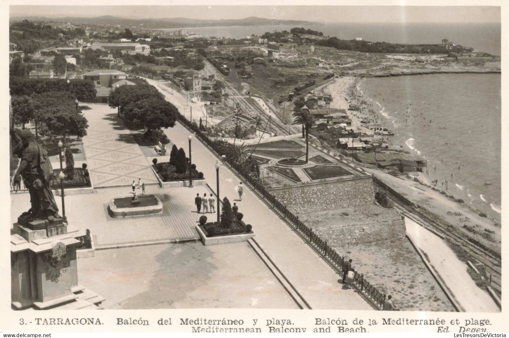 ESPAGNE - Tarragona - Balcon Del Mediterraneo Y Playa - Carte Postale Ancienne - Tarragona