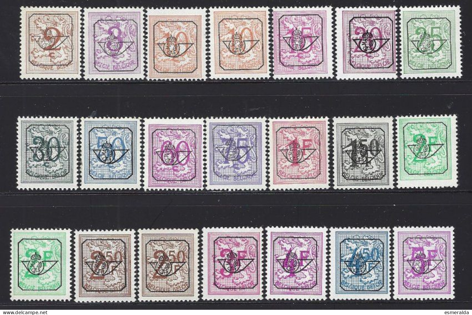 (BL73)  Lot PRE Type P1-P2 Série 60-1967-1975 , 21 Valeurs  ** - Typo Precancels 1951-80 (Figure On Lion)