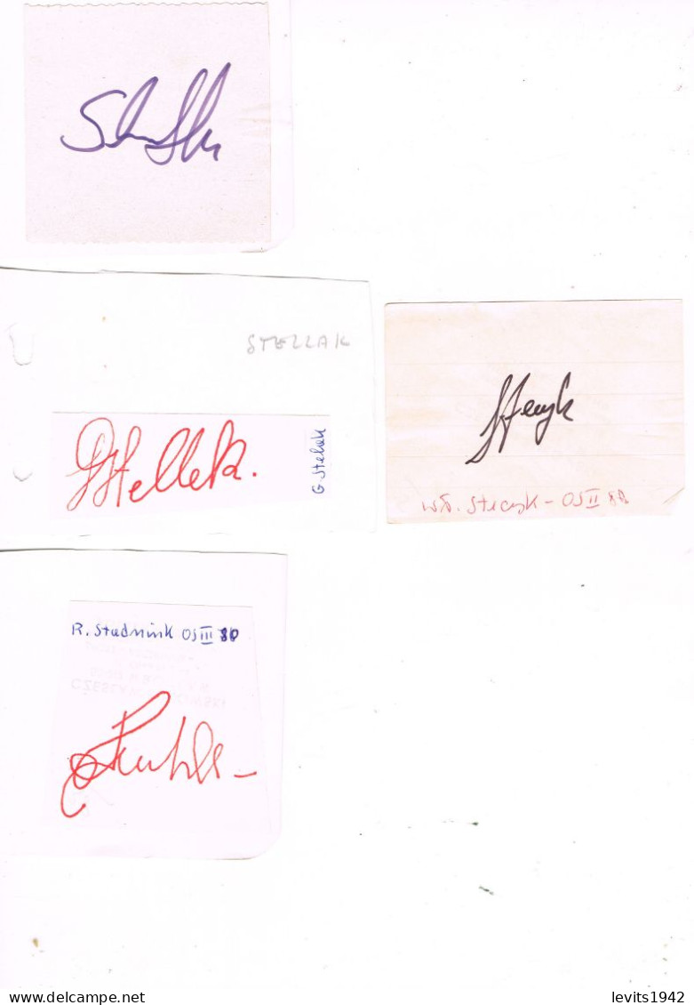 JEUX OLYMPIQUES - 4 AUTOGRAPHES DE MEDAILLES OLYMPIQUES - CONCURRENTS DE POLOGNE - - Autogramme