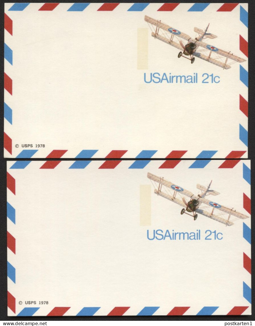 UXC17 Air Mail Postal Cards VARIANTS OF CARD STOCK Mint 1978 - 1961-80