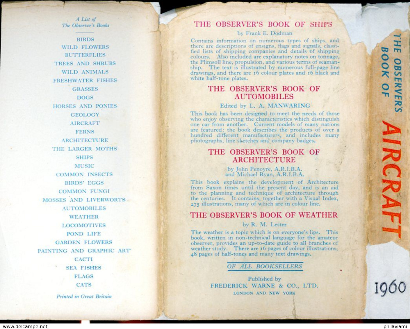 Observer's Book Of Aircraft 1960 William Green Illustrated 151 Aircrafts Avions Flugzeuge - Verkehr