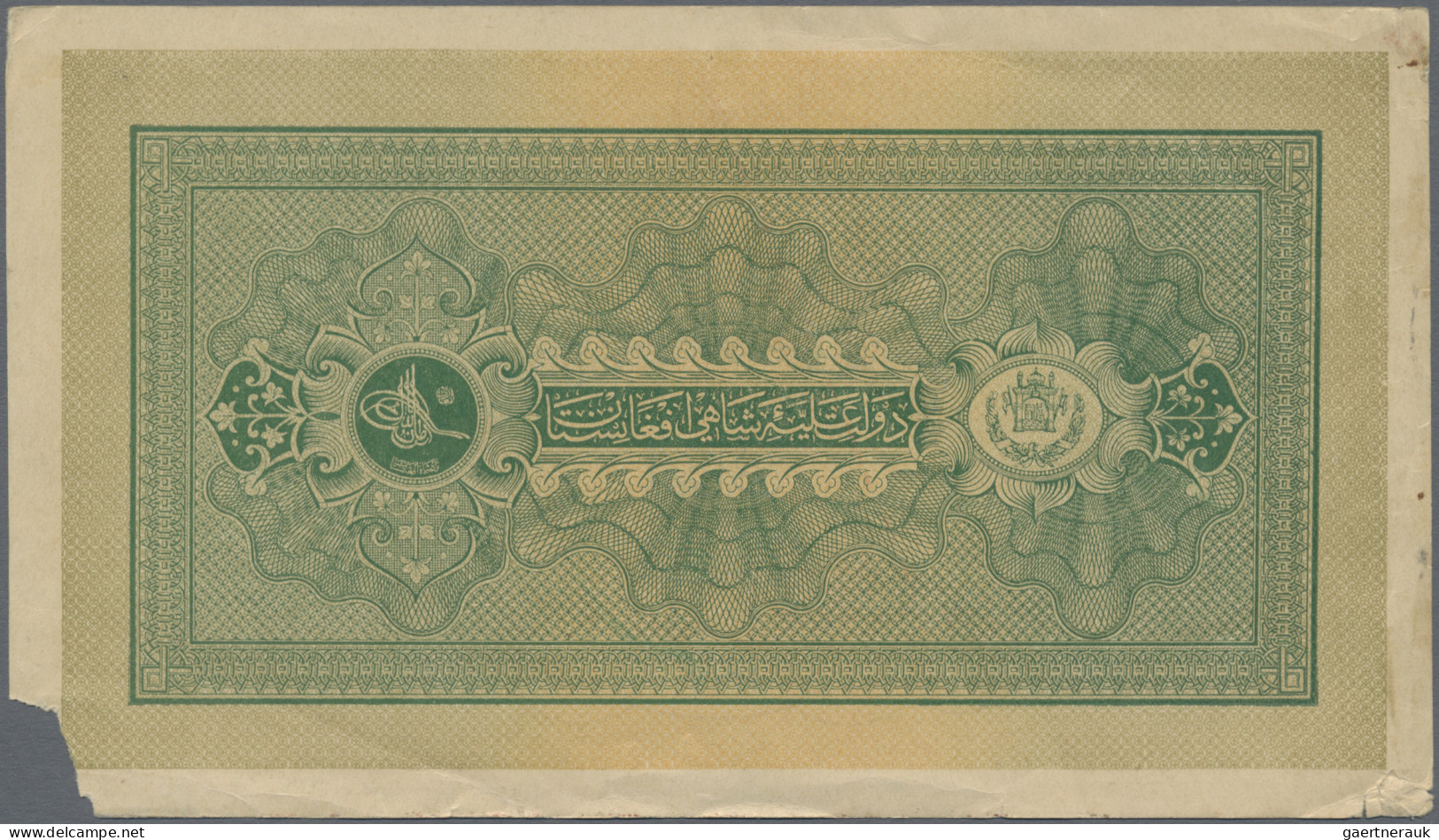 Afghanistan: Afghanistan Treasury, Pair With 10 Afghanis ND(1926-28) (P.8, F, Ta - Afghanistán