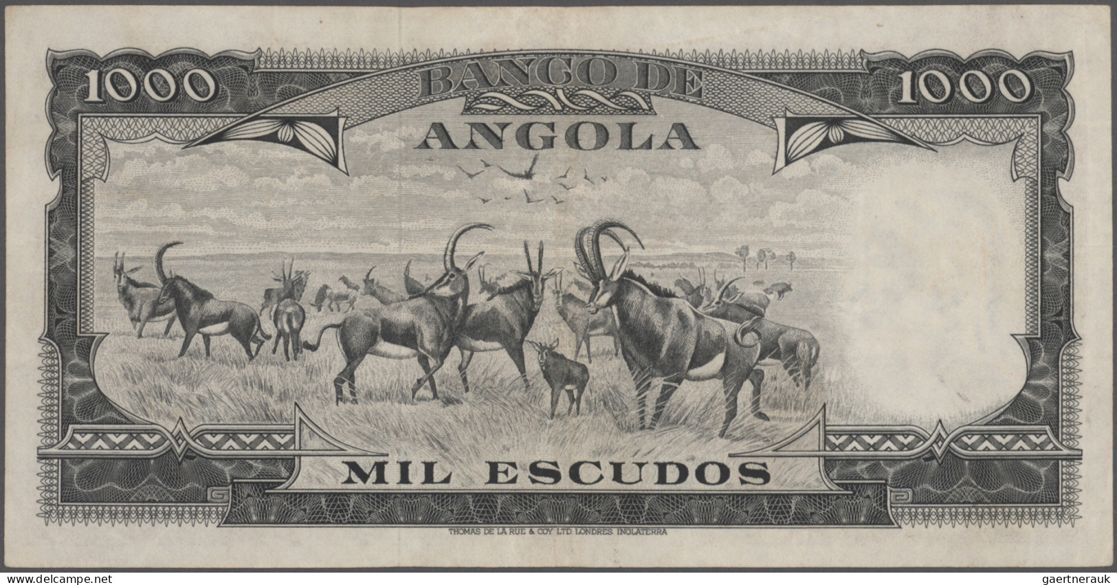 Angola: Banco De Angola, 1.000 Escudos 1956, P.91, Great Original Shape, Just A - Angola