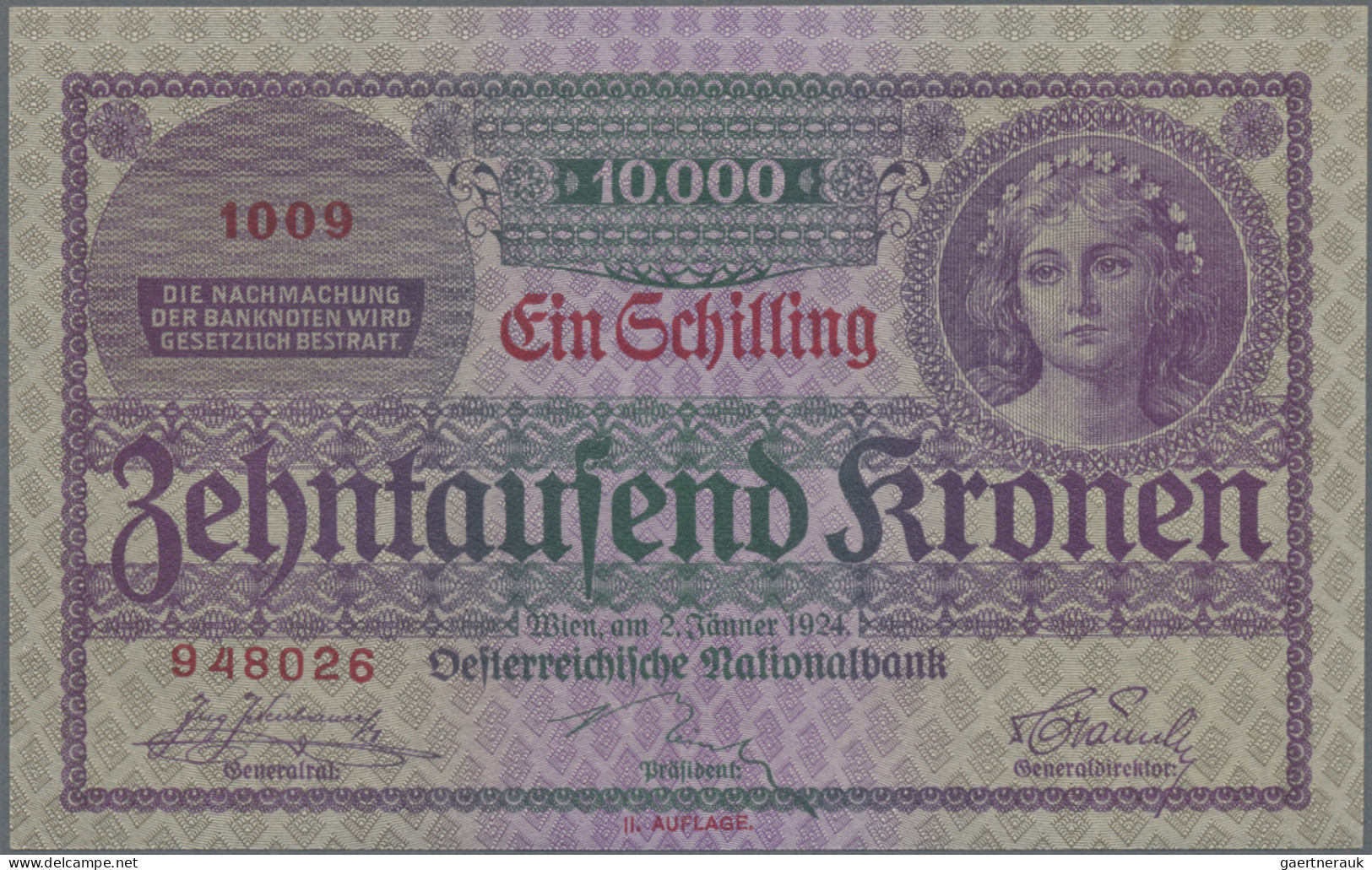 Austria: Lot With 7 Banknotes, Series 1912-1944, Comprising 100 Kronen 1912 (P.5 - Oostenrijk