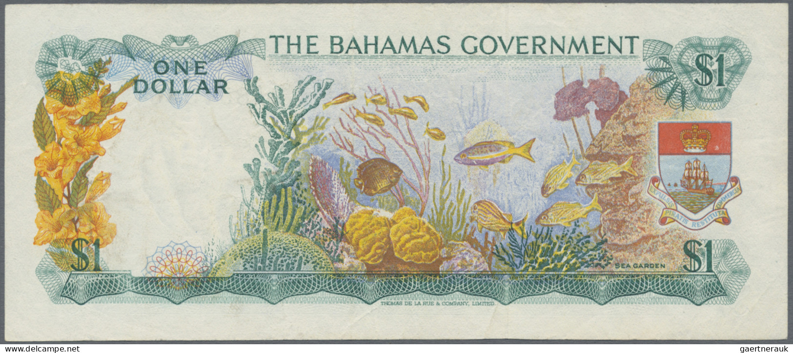 Bahamas: The Bahamas Government, L.1965 Series, Pair With 50 Cents And 1 Dollar, - Bahama's