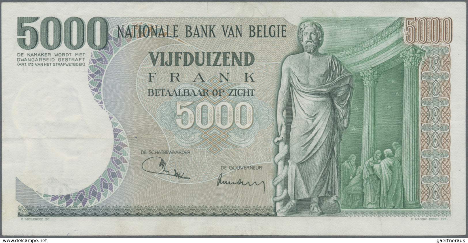 Belgium: Banque Nationale De Belgique, 5.000 Francs 02.02.1973 With Signatures: - Autres & Non Classés