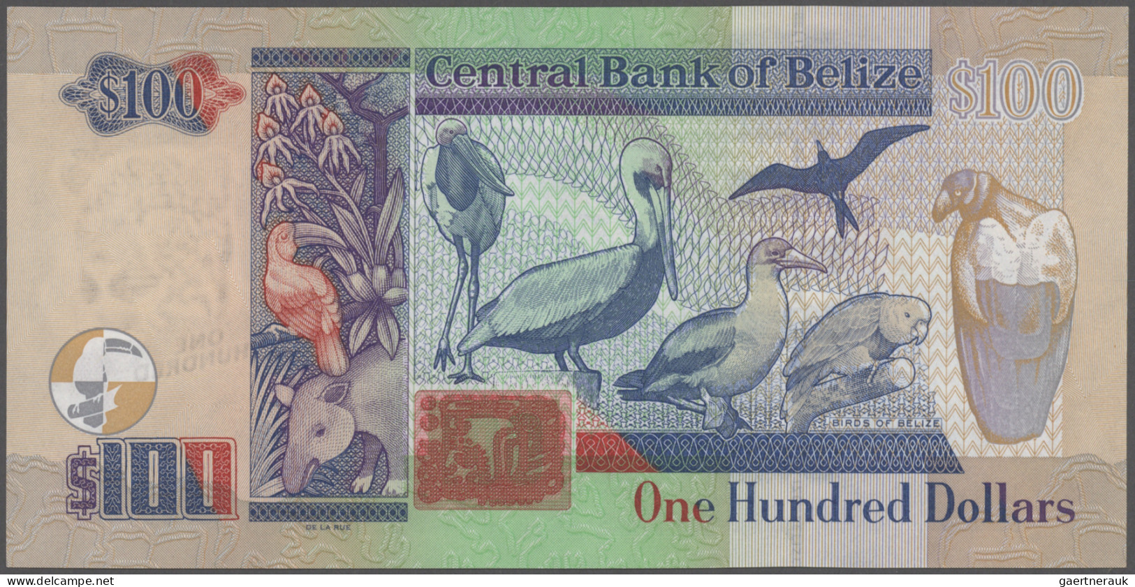 Belize: Central Bank Of Belize, 100 Dollars 2016, P.71c, UNC. - Belize