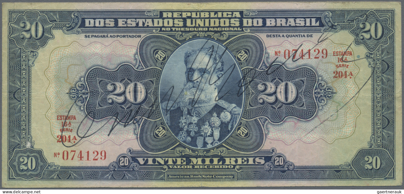 Brazil: República Dos Estados Unidos Do Brasil, Pair With 10 And 20 Mil Reis ND( - Brasil