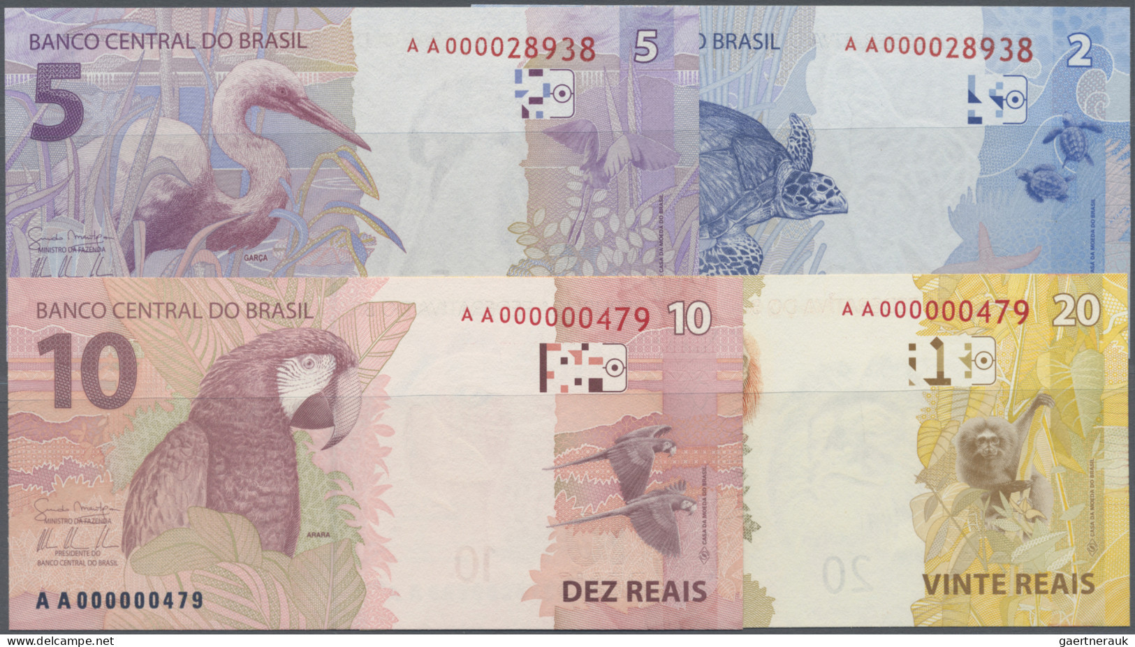 Brazil: Banco Central Do Brasil, Huge Lot With 15 Banknotes, Series 1994-2014, W - Brasil