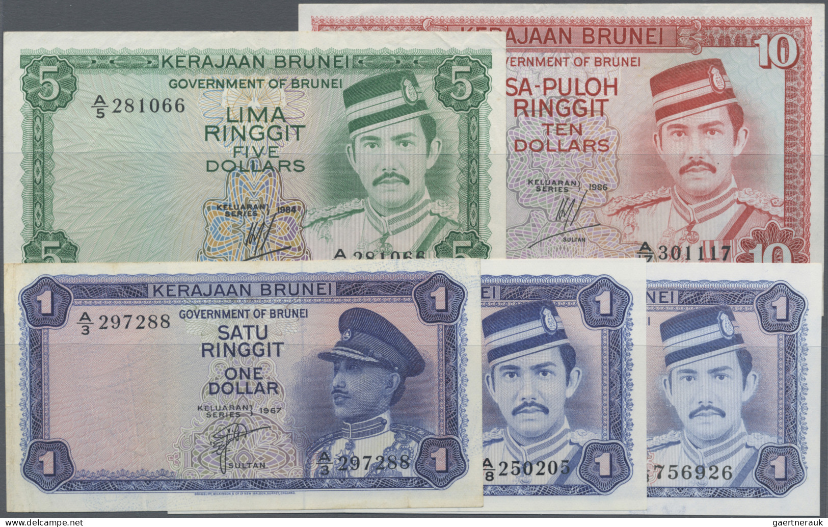 Brunei - Banknotes: Government Of Brunei, Very Nice Set With 5 Banknotes, Series - Brunei