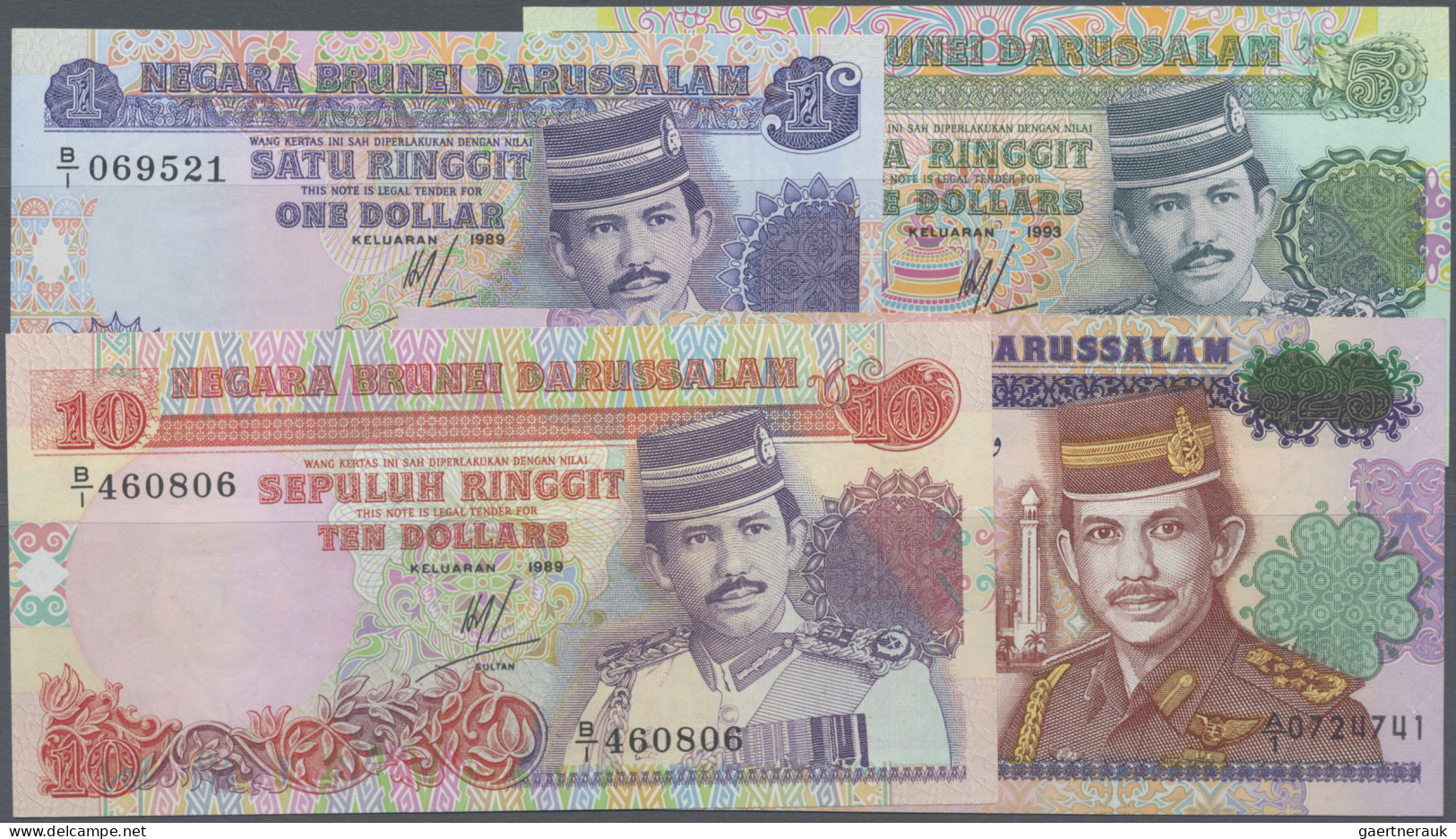 Brunei - Banknotes: Negara Brunei Darussalam, Set With 4 Banknotes, Including 1 - Brunei