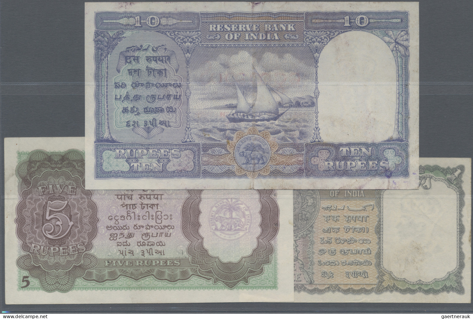 Burma / Myanmar / Birma: Government Of India, Set With 3 Banknotes With Overprin - Myanmar