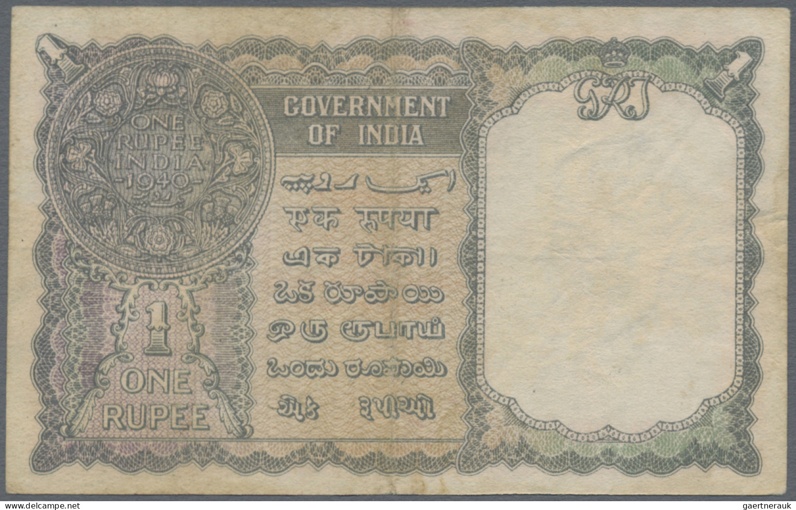 Burma / Myanmar / Birma: Government Of India With Overprint "BURMA CURRENCY BOAR - Myanmar