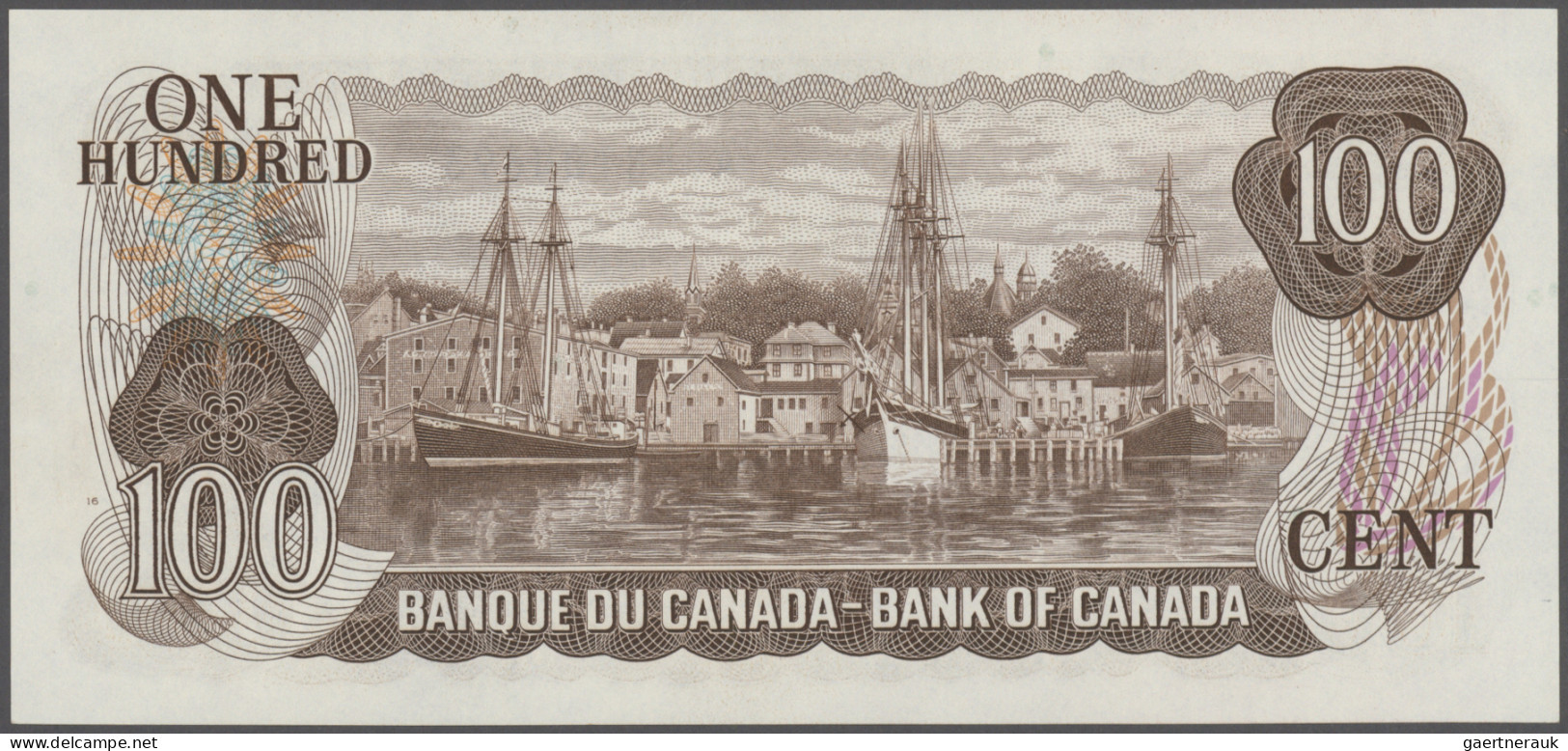 Canada: Bank Of Canada, 100 Dollars 1975 With Signatures Crow & Bouey, P.91b In - Canada