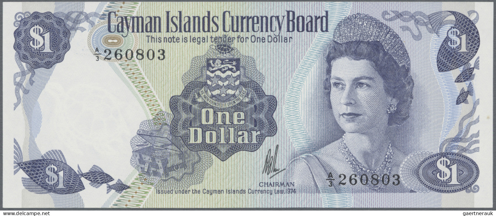 Cayman Islands: Cayman Islands Currency Board, Pair With 1 Dollar L.1974 With Pr - Kaaimaneilanden