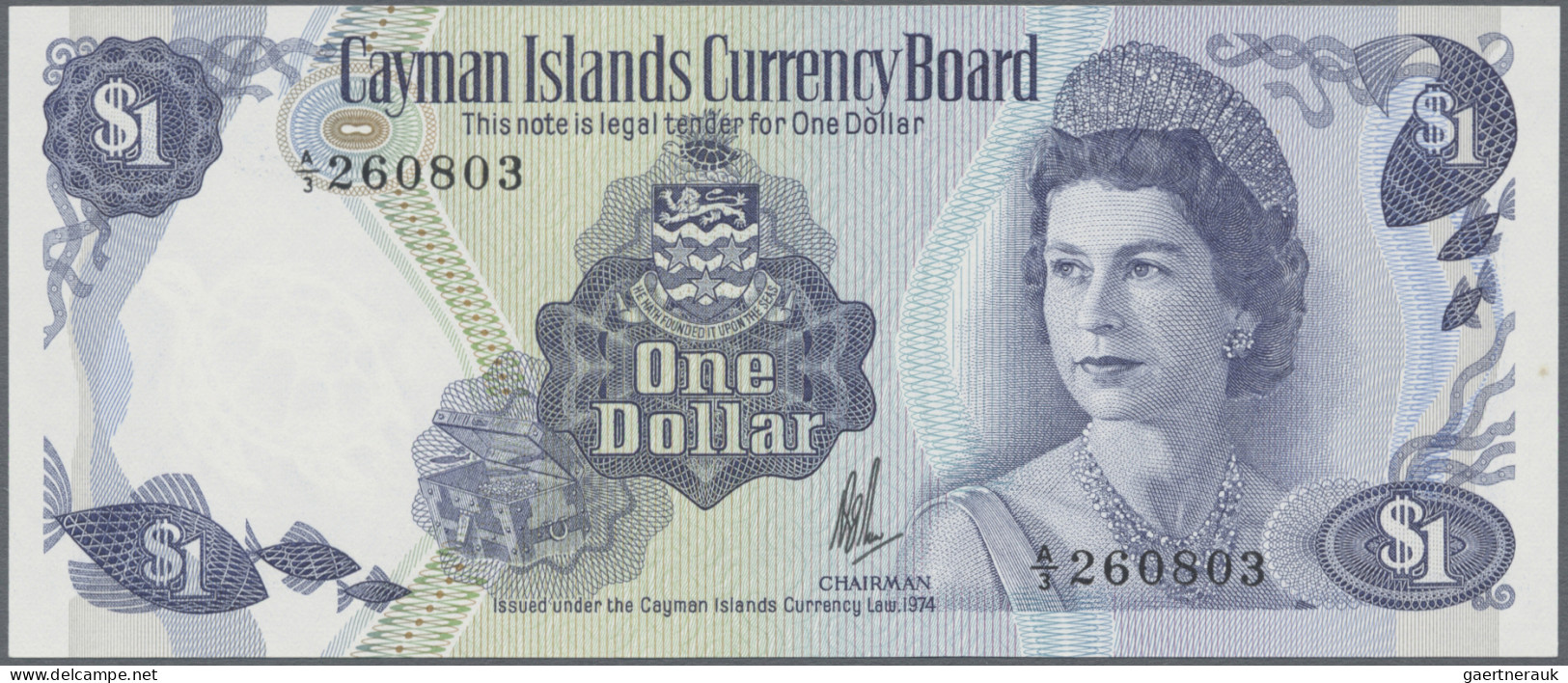 Cayman Islands: Cayman Islands Currency Board, Pair With 1 Dollar L.1974 With Pr - Cayman Islands
