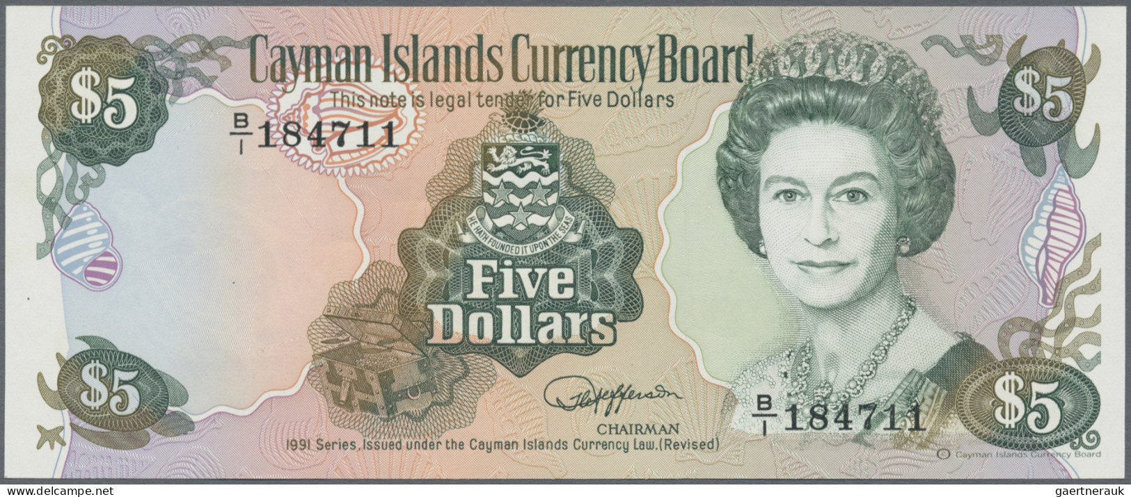 Cayman Islands: Cayman Islands Currency Board, Series 1991, Pair With 5 Dollars - Islas Caimán