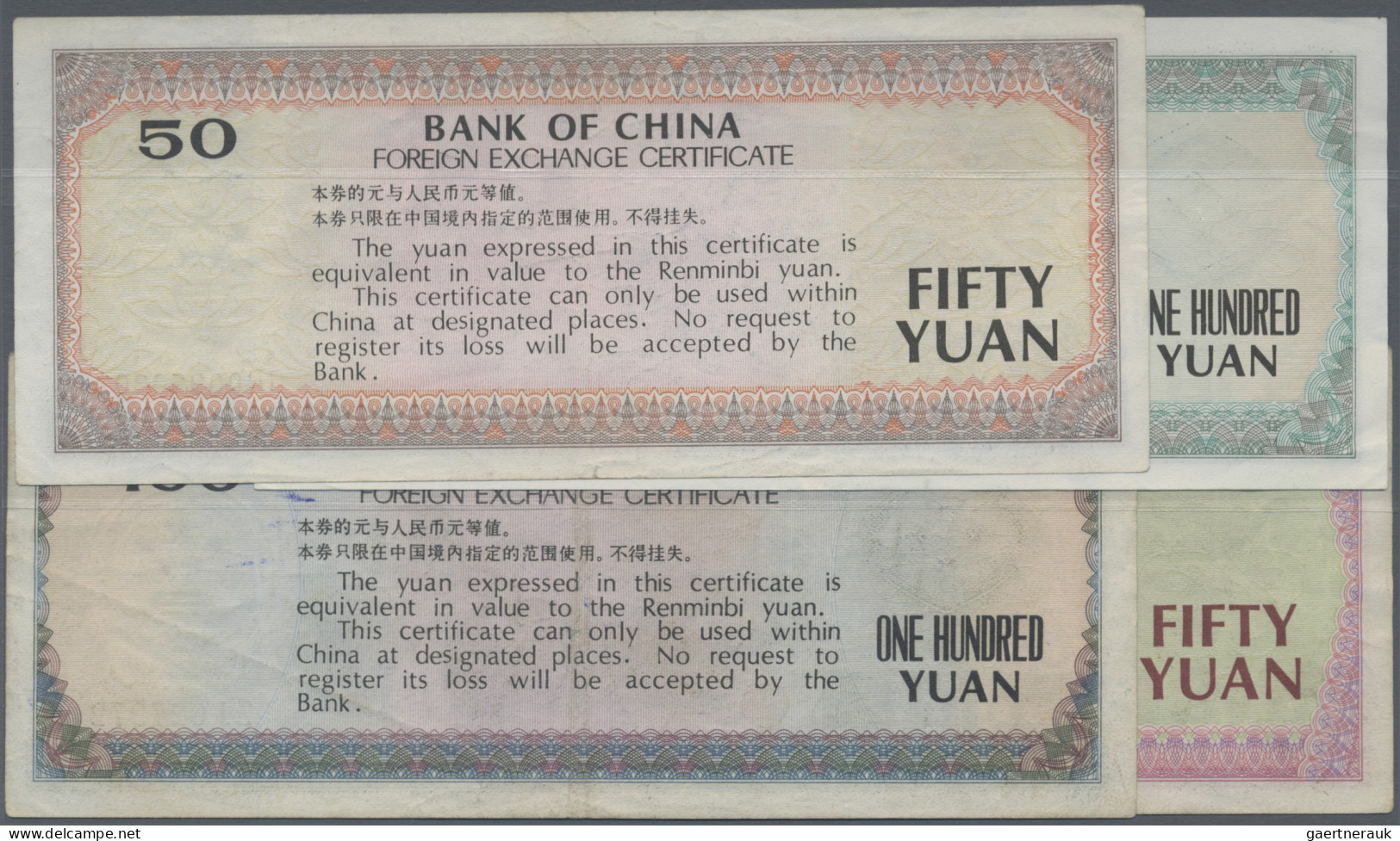 China: Bank Of China – Foreign Exchange Certificates, Series 1979, 1988, Set Wit - Chine