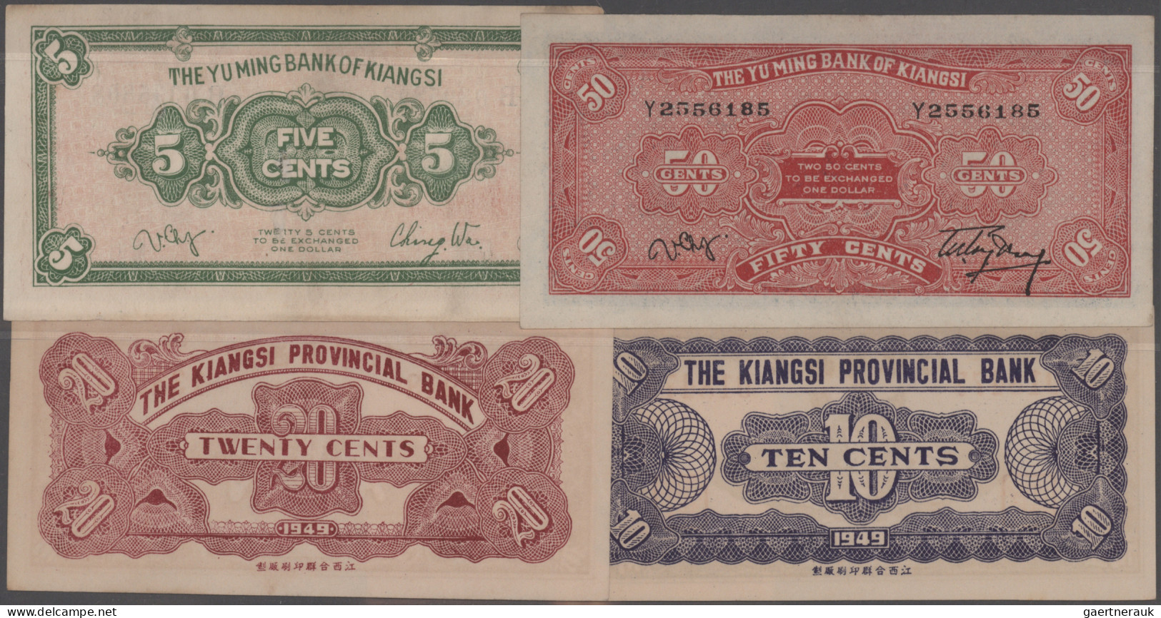 China: Kiangsi Provincial Bank And Yu Ming Bank Of Kiangsi, Set With 10 And 20 C - China