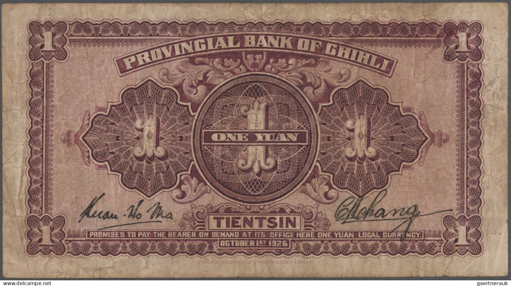 China: Provincial Bank Of Chihli, Set With 3 Banknotes, 1920 And 1926 Series, Wi - China