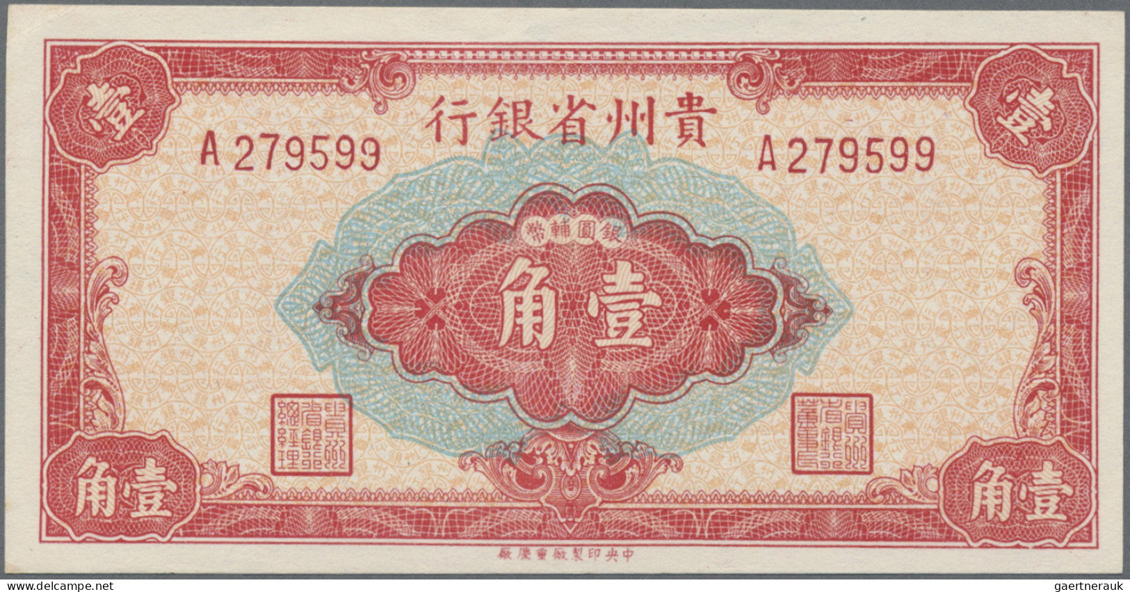China: PROVINCIAL BANK OF KWEICHOW, Lot With 1, 5 And 10 Cents 1949, P.S2461-S24 - Chine