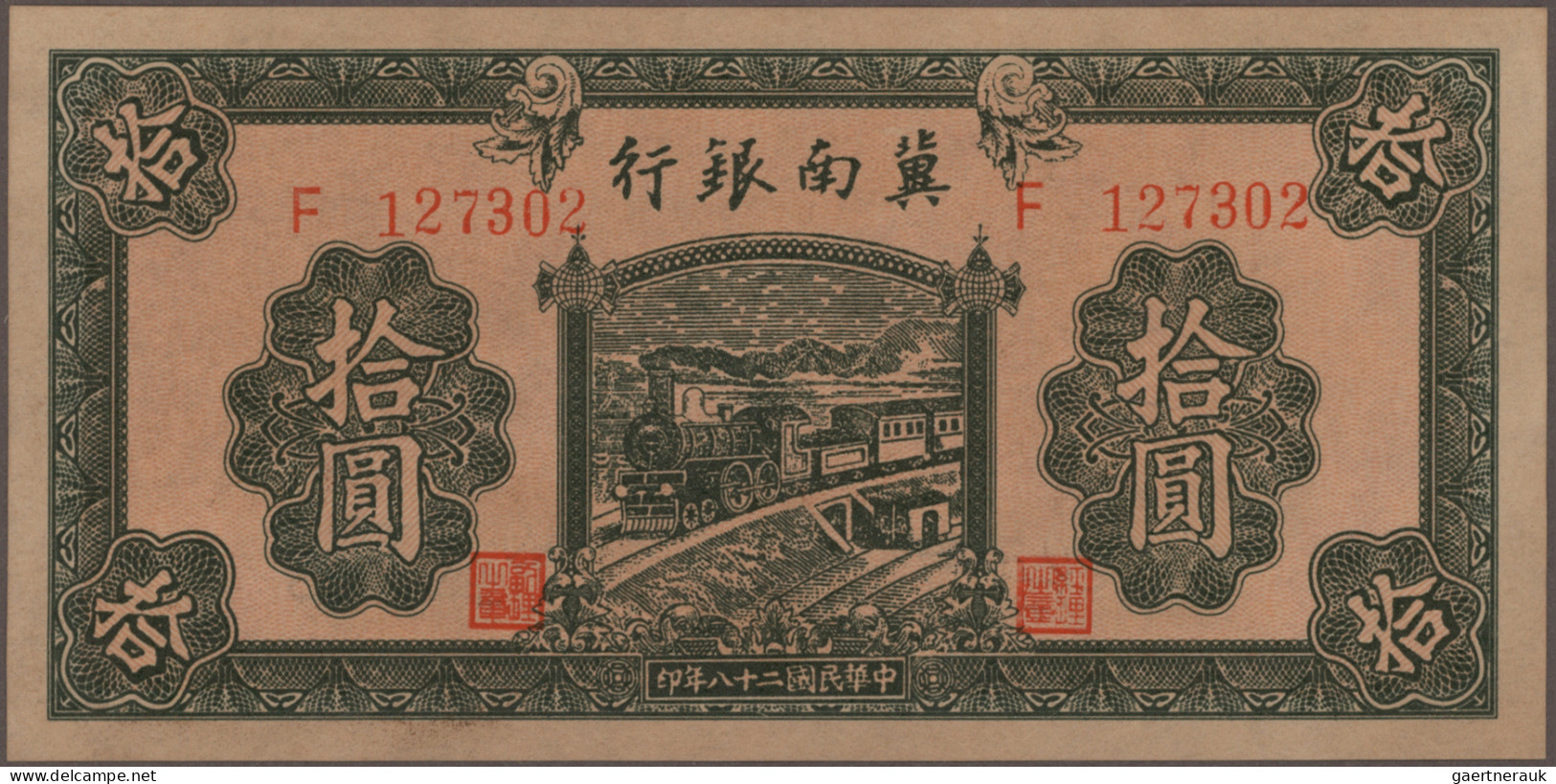 China: BANK OF CHINAN, Lot With 7 Banknotes, Series 1939 And 1942, Comprising 1, - Cina