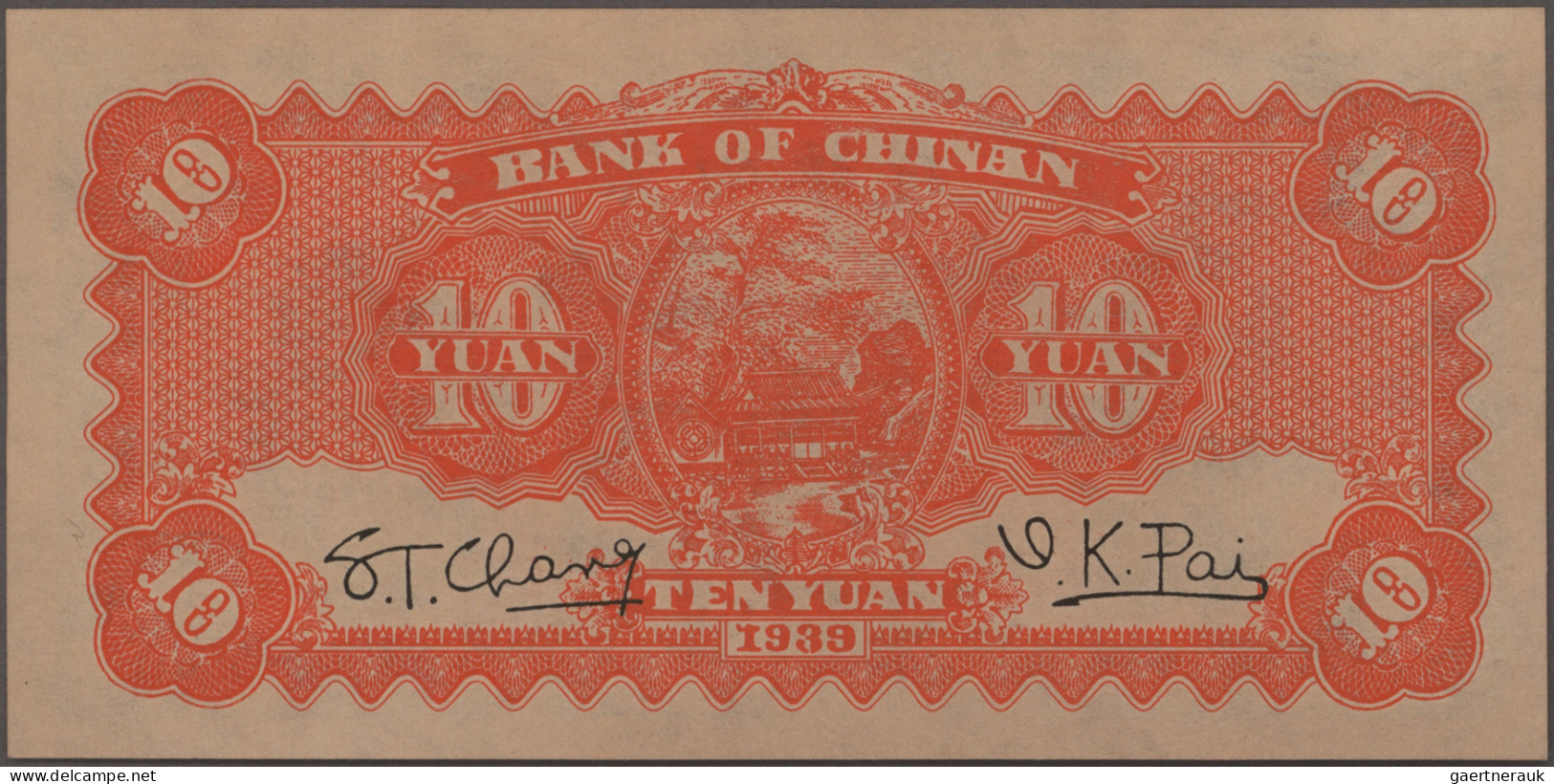 China: BANK OF CHINAN, Lot With 7 Banknotes, Series 1939 And 1942, Comprising 1, - Cina