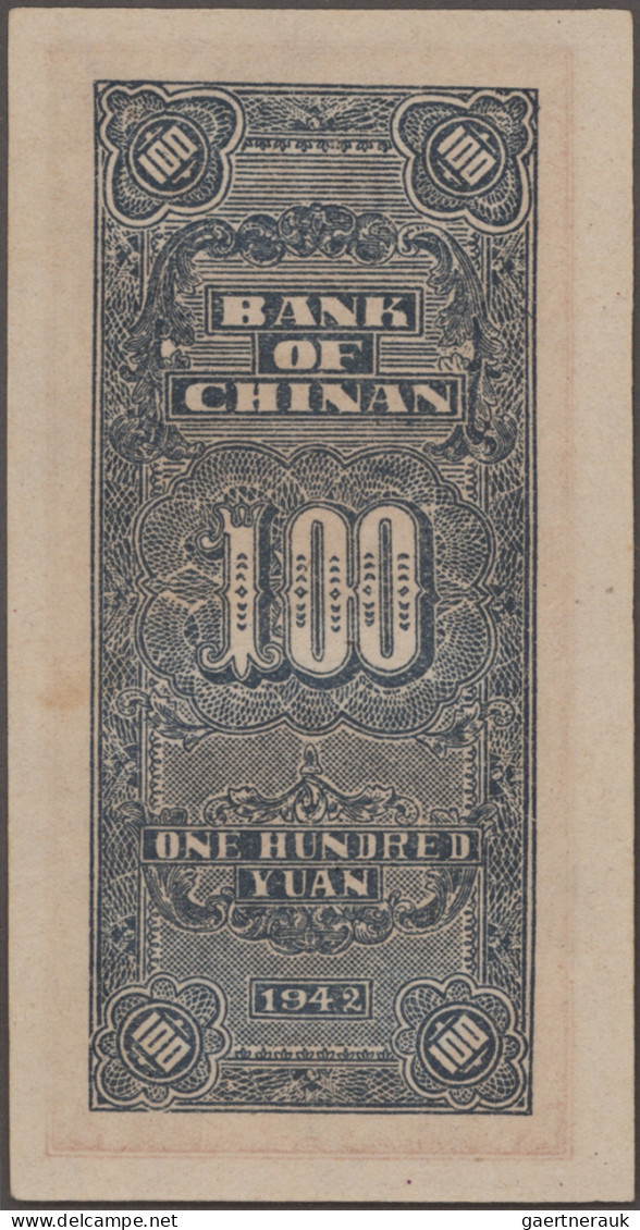 China: BANK OF CHINAN, Lot With 7 Banknotes, Series 1939 And 1942, Comprising 1, - Cina