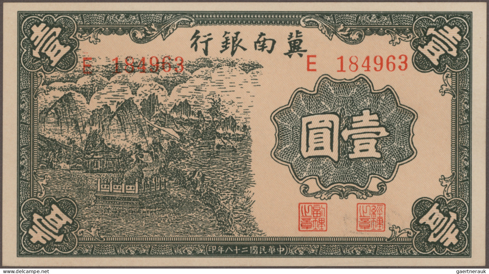 China: BANK OF CHINAN, Lot With 7 Banknotes, Series 1939 And 1942, Comprising 1, - China