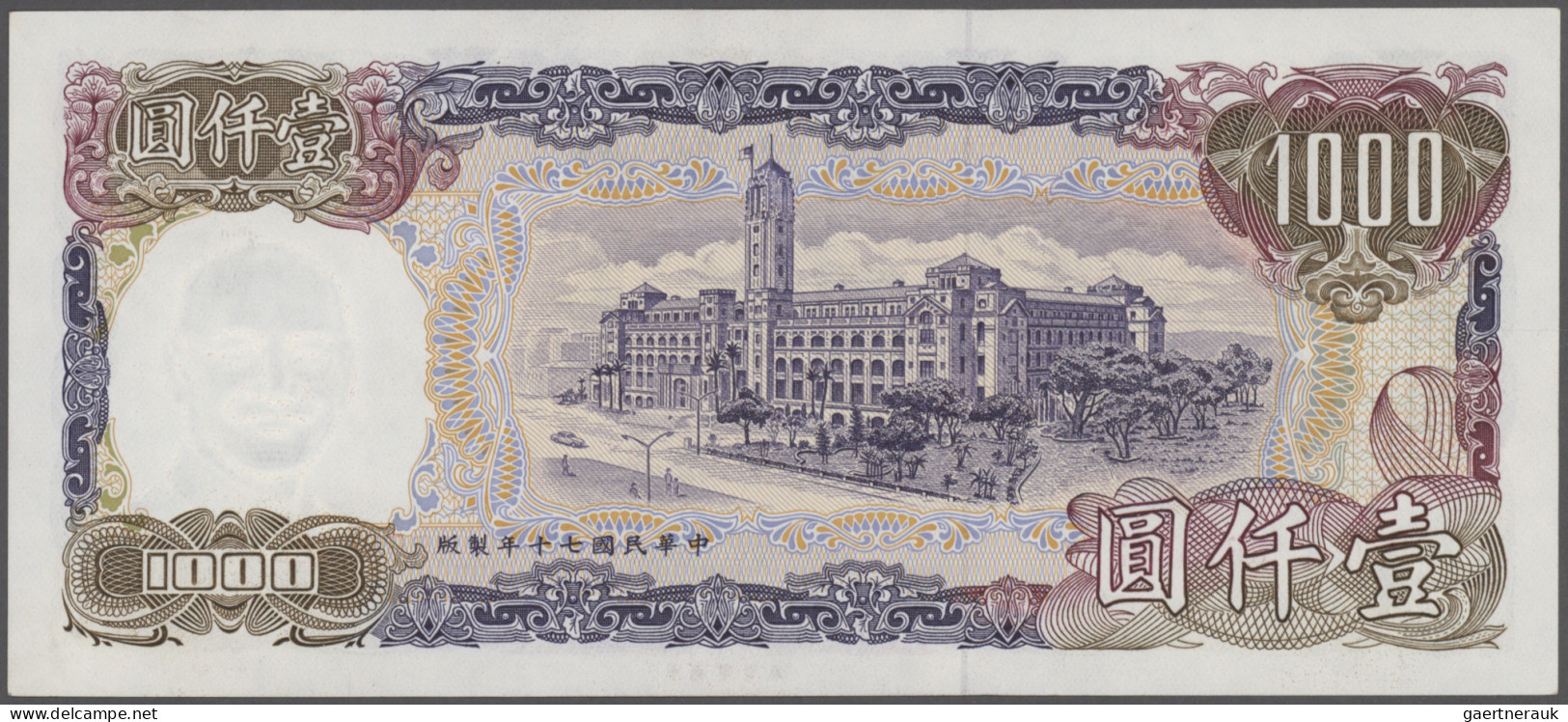 China: Bank Of Taiwan, Huge Lot With 19 Banknotes, Series 1960 – 2005, Comprisin - China