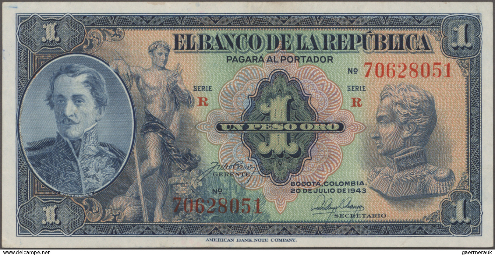 Colombia: Huge lot with 46 banknotes, series 1887-2011, comprising for example 2