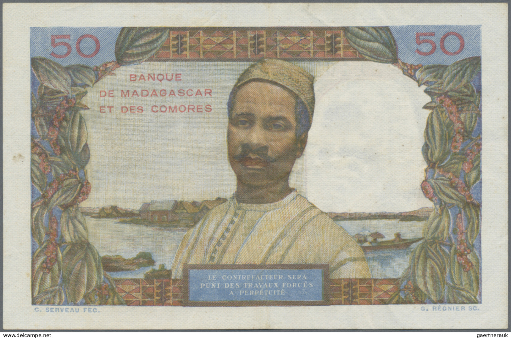 Comoros: BANQUE DE MADAGASCAR ET DES COMORES, Pair With 50 And 100 Francs ND(196 - Comore