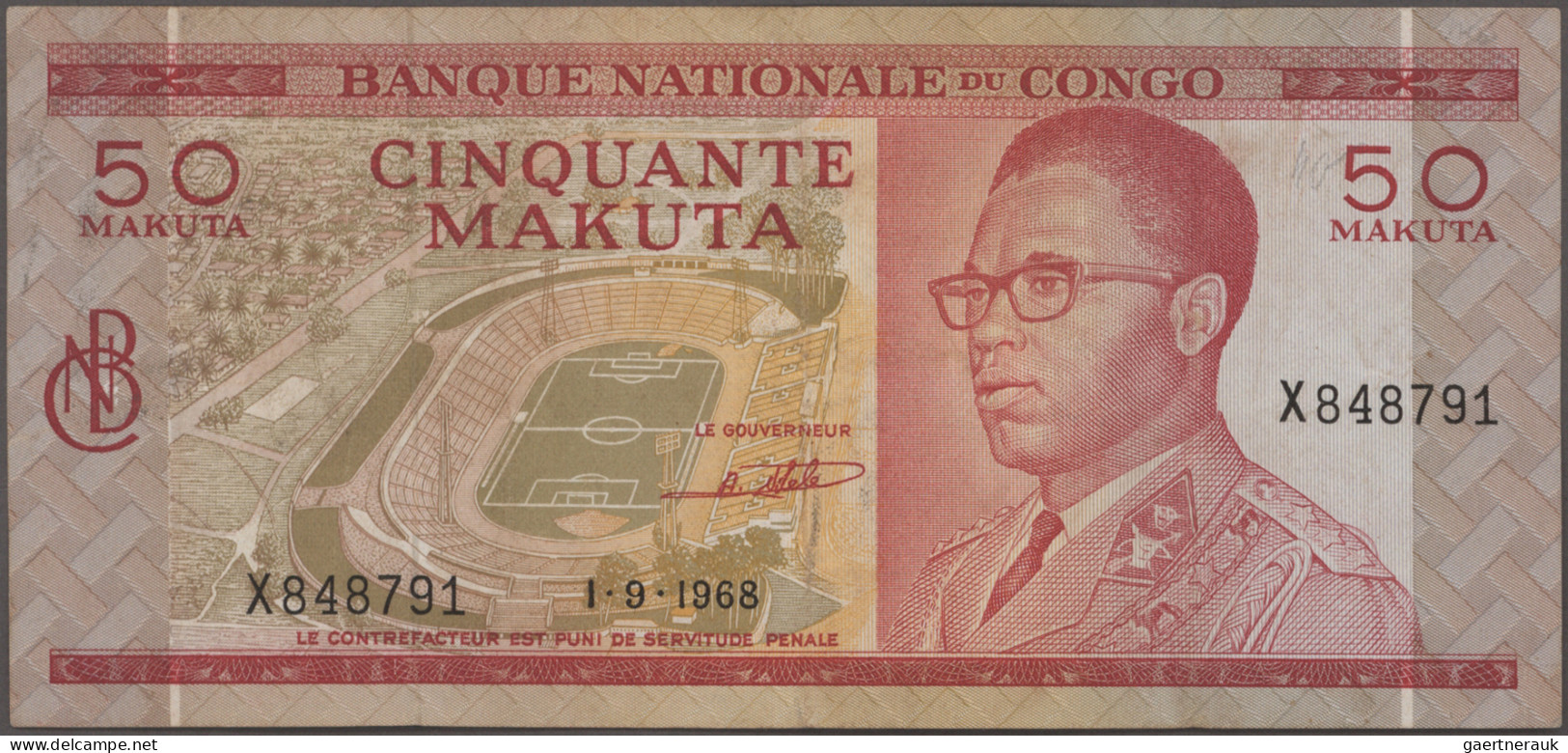 Congo: Banque Nationale Du Congo, Lot With 15 Banknotes, Series 1962-1971, Consi - Zonder Classificatie