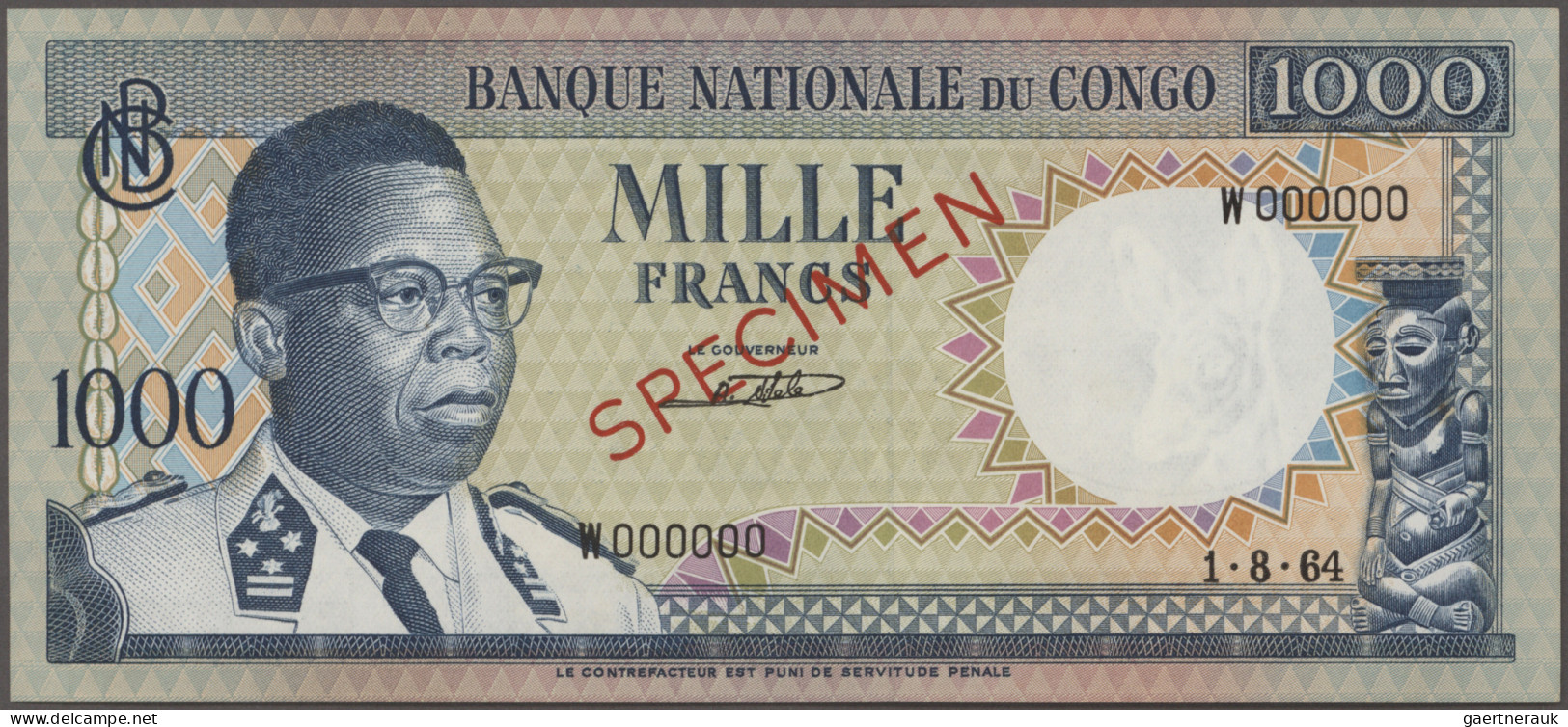 Congo: Banque Nationale Du Congo, Lot With 15 Banknotes, Series 1962-1971, Consi - Non Classificati
