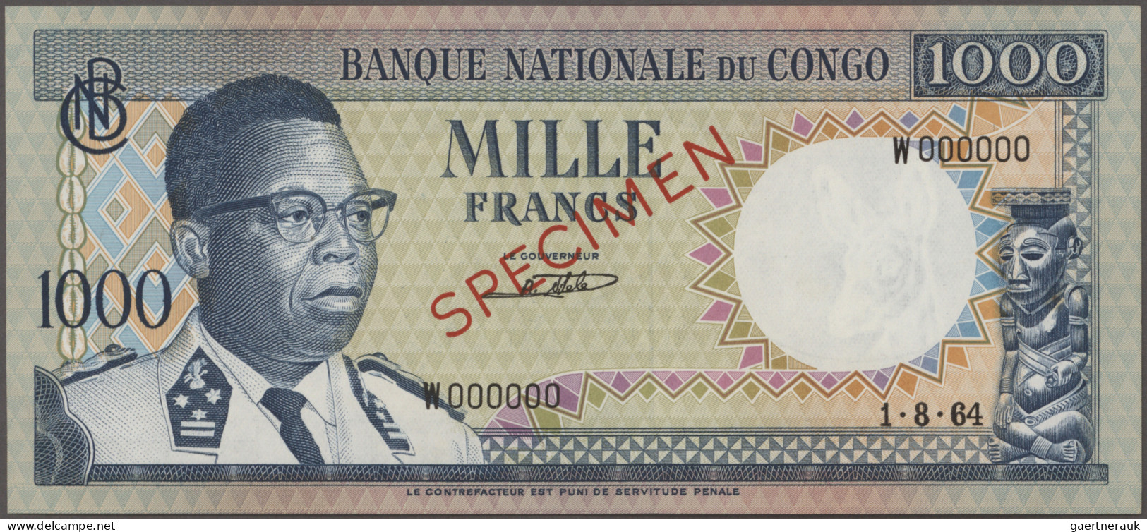 Congo: Banque Nationale Du Congo, Lot With 15 Banknotes, Series 1962-1971, Consi - Unclassified