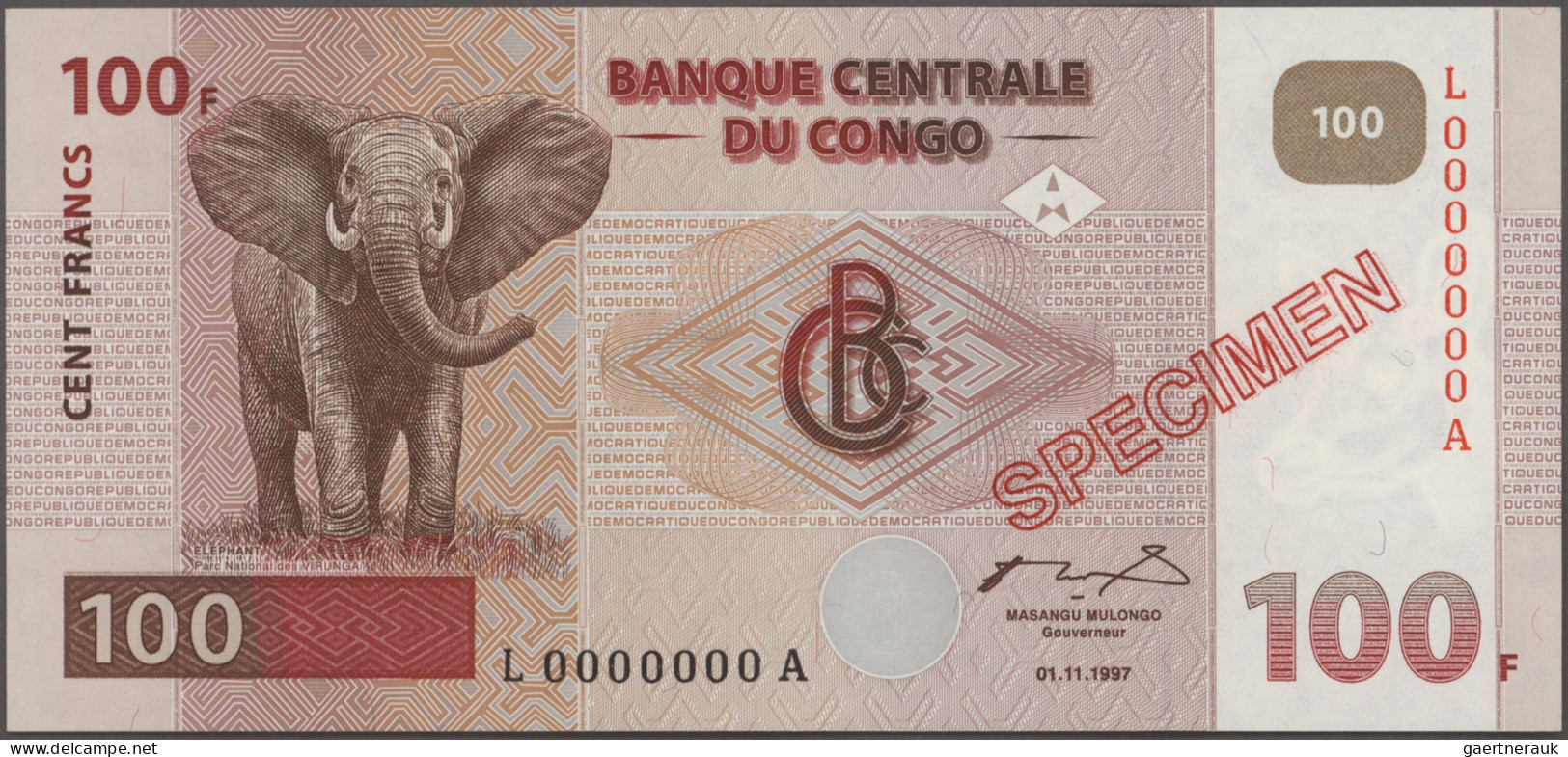 Congo: Banque Central Du Congo, Huge Lot With 32 Banknotes, Series 1997-2012, Co - Ohne Zuordnung