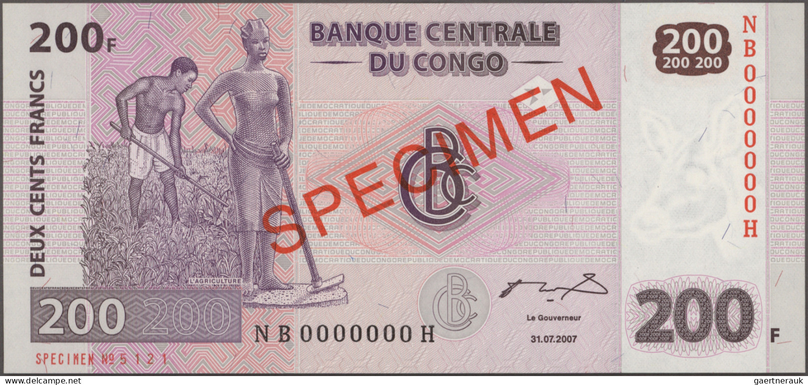 Congo: Banque Central Du Congo, Huge Lot With 32 Banknotes, Series 1997-2012, Co - Ohne Zuordnung