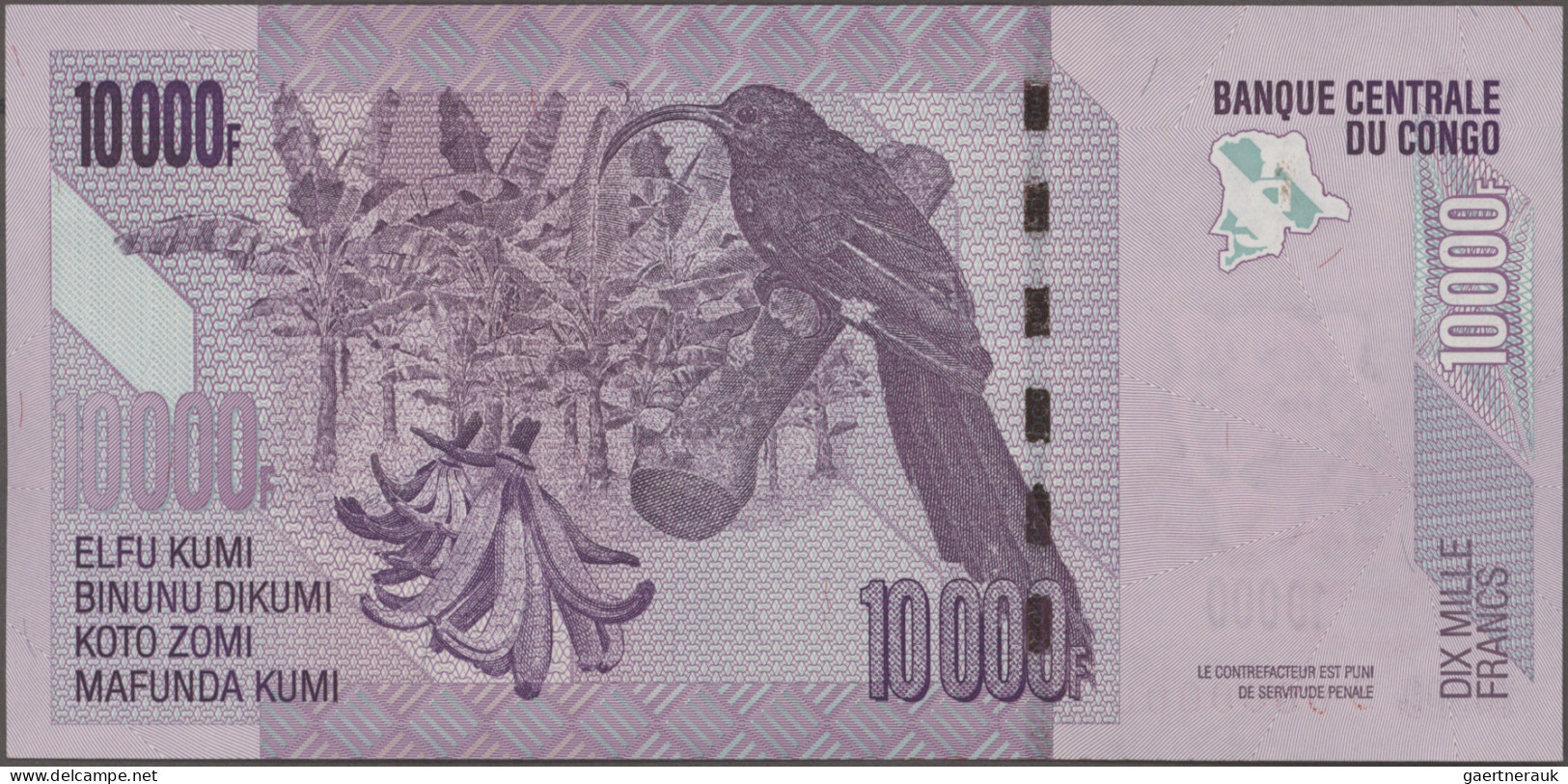 Congo: Banque Central du Congo, huge lot with 32 banknotes, series 1997-2012, co